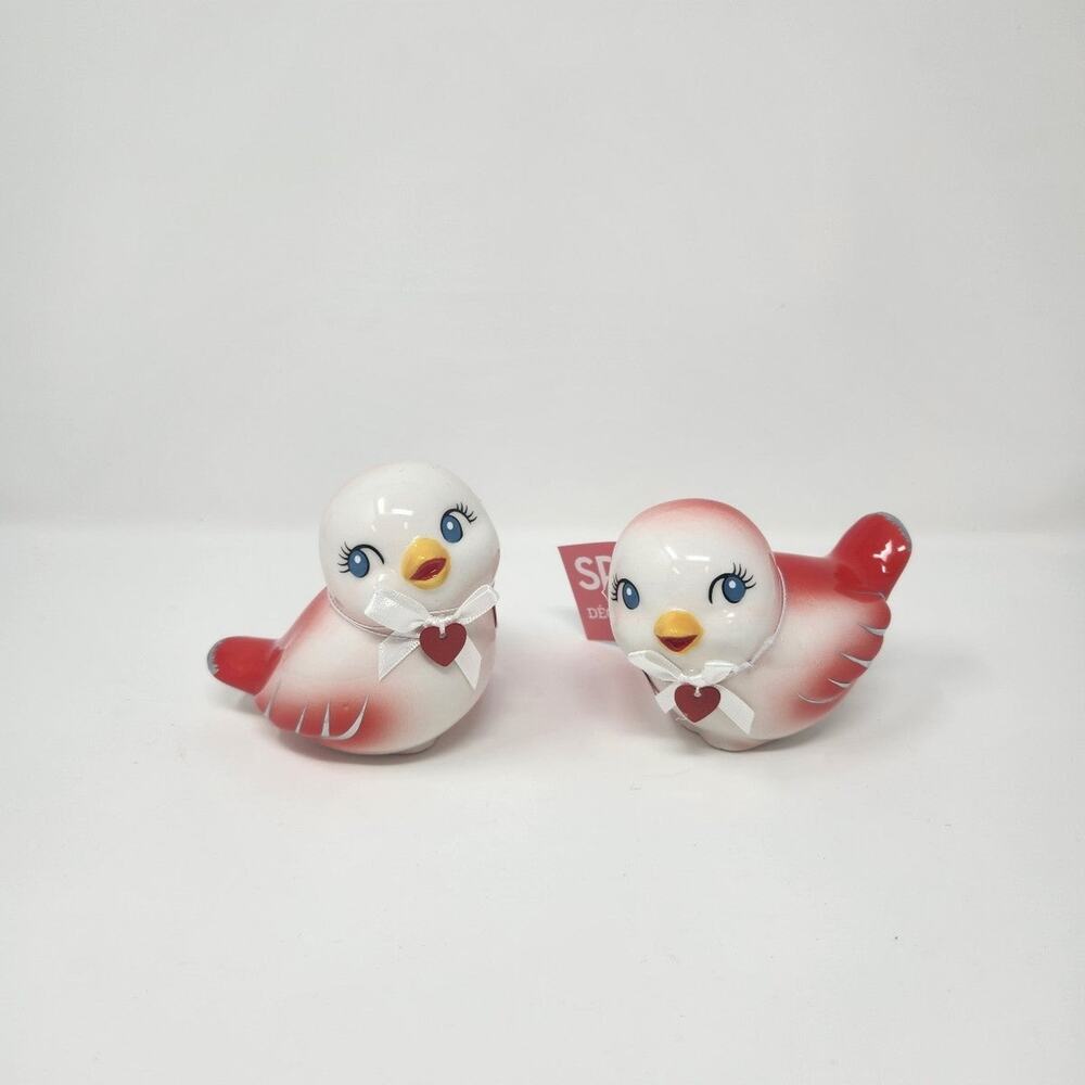 Valentine's Day Ceramic Red Love Birds Set of 2